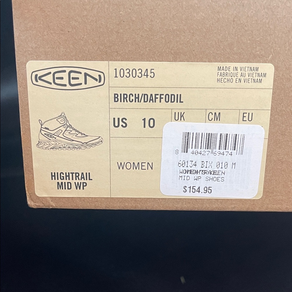 Keen Women's Hightrail Mid WP Shoes - Birch and Daffodil size 10 New In Box